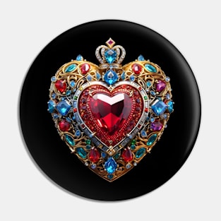 Bejewelled Heart Pin