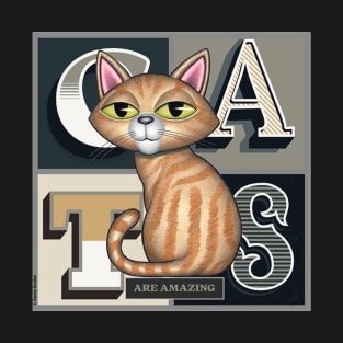 Cute Tabby Kitty Cat on CATS T-Shirt