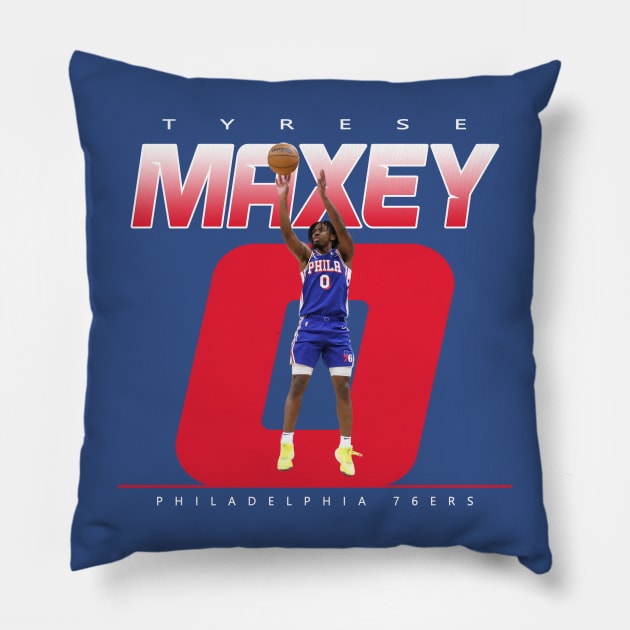 Tyrese Maxey Pillow by BVHstudio