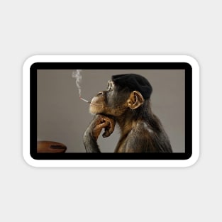 Monkey Smoking Magnet