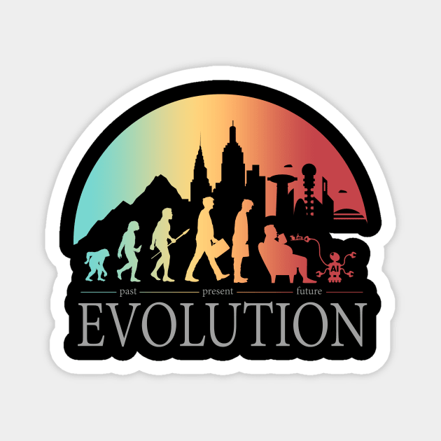 human evolution past present future timeline Magnet by Digitalartrock