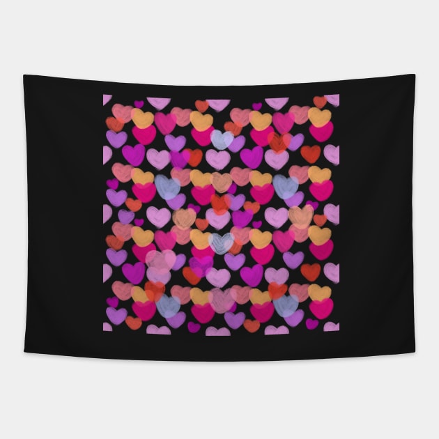 Heart collage - Valentine's Day Tapestry by elizabethsdoodles