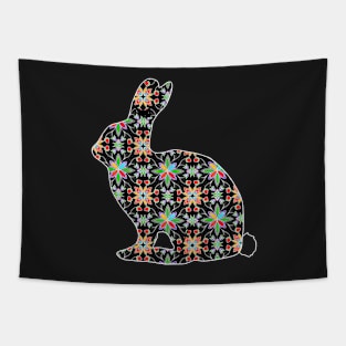 Floral rabbit Tapestry