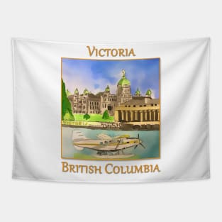 Parliament Building and the Inner Harbour, Victoria British Columbia Canada - WelshDesigns Tapestry