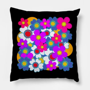 Retro popart flower pattern Pillow