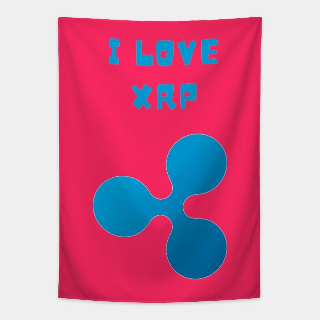 I LOVE XRP Tapestry by CRYPTO STORE