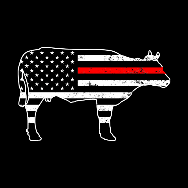 Farmer Flag Shirt | Patriotic US American Cow Gift by Gawkclothing