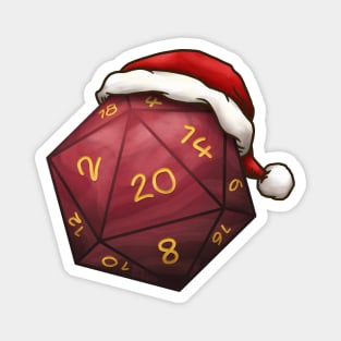 Christmas D20 Dice Red Magnet