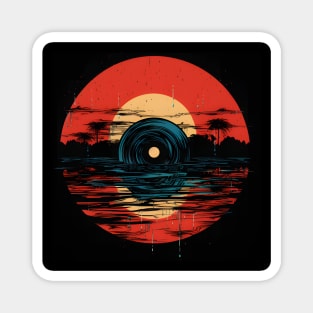 Cool Vinyl Lp Music Record Sunset Magnet