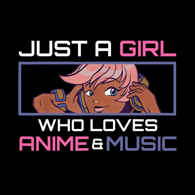 Just A Girl Who Loves Anime And Music Afro African American by ArchmalDesign