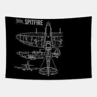 Spitfire Blueprint Tapestry