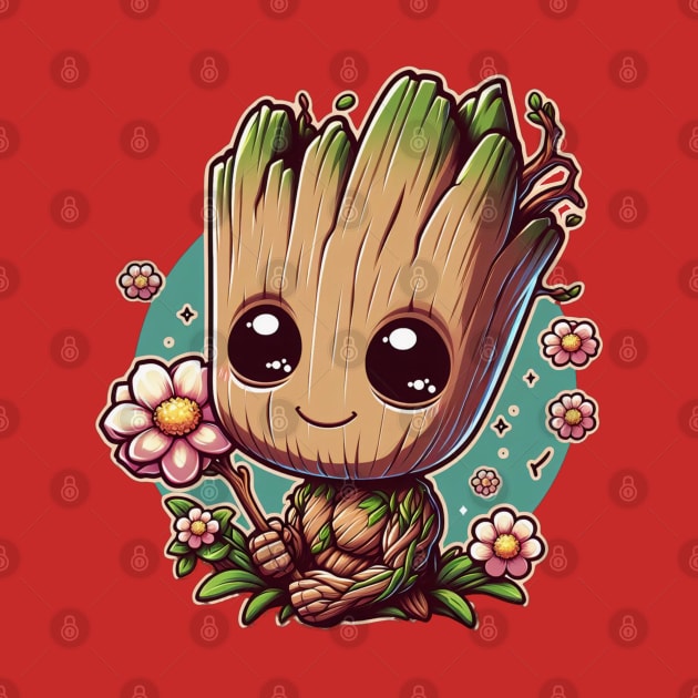 Cute romantic little Groot by Cute&Brave