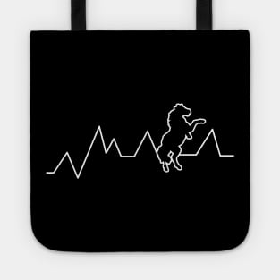 Minimalist Heartbeat Horse Shirt for Equestrians Tote