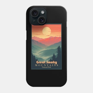 Great Smoky Mountains national park vintage travel poster Phone Case