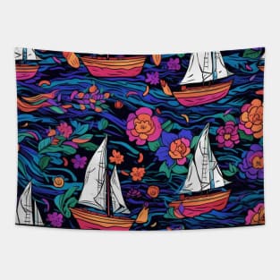 Sailing boats pattern Tapestry