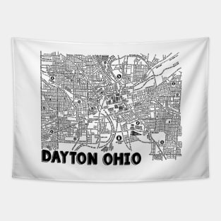 Dayton Ohio Map Art Tapestry