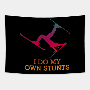 I Do My Own Stunts Skiing Tapestry