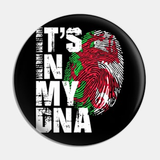 It's In My DNA Fingerprint Wales Flag Sport National Pride Pin