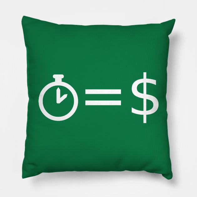 Time Is Money Pictogram Pillow by POD Creations