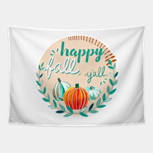 Happy Fall, Y’all - Orange & Teal Tapestry