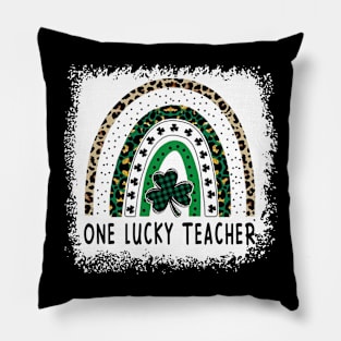 One Lucky Teacher Rainbow St Patricks Day Pillow