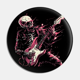 Skeleton playing guitar Pin