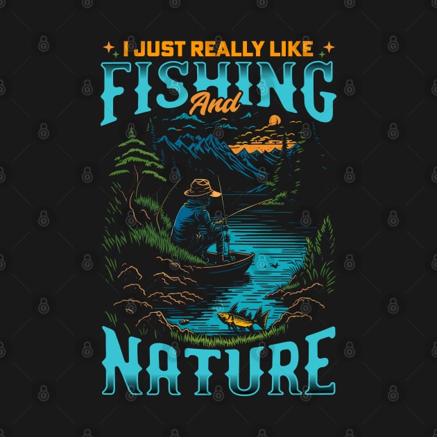 I Just Really Like Fishing and Nature | Fishing Lover by T-shirt US