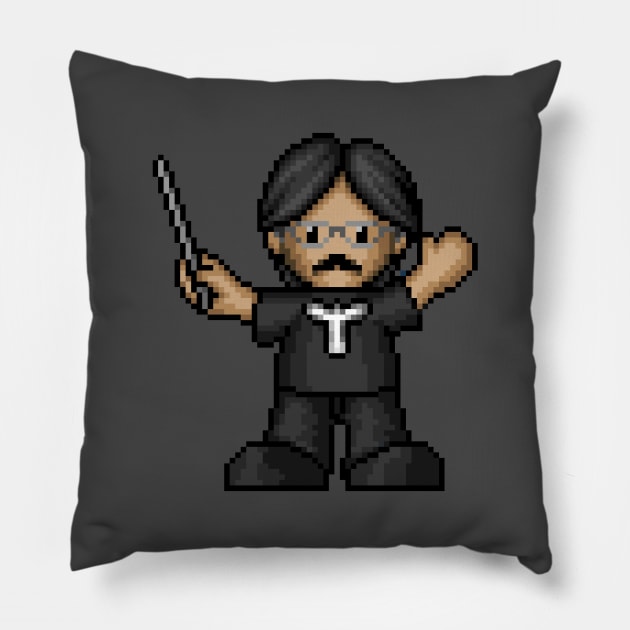 Nobuo Uematsu Pixelart Pillow by PixelKnight