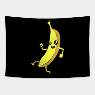 Kawaii Cartoon Banana Tapestry