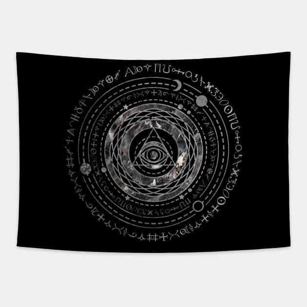 Mystical Sacred Geometry Ornament Tapestry by Nartissima