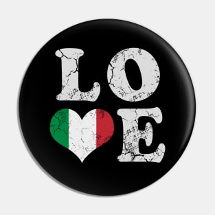 Love Italy Flag  Italia Italian Heritage Family Pin