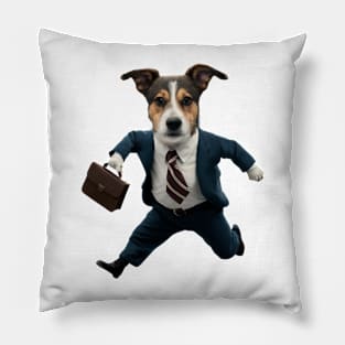 Corporate Canine: The Hustling Hound Pillow