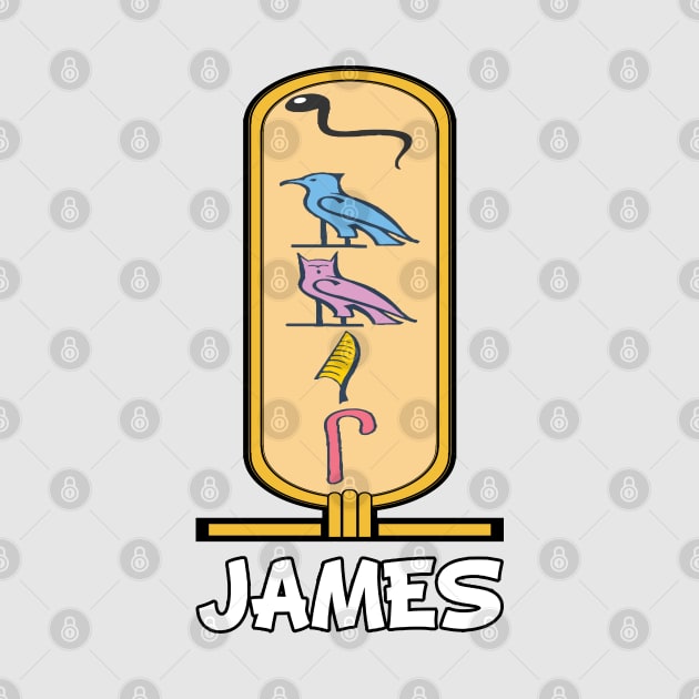 JAMES-American names in hieroglyphic letters-James, name in a Pharaonic Khartouch-Hieroglyphic pharaonic names by egygraphics