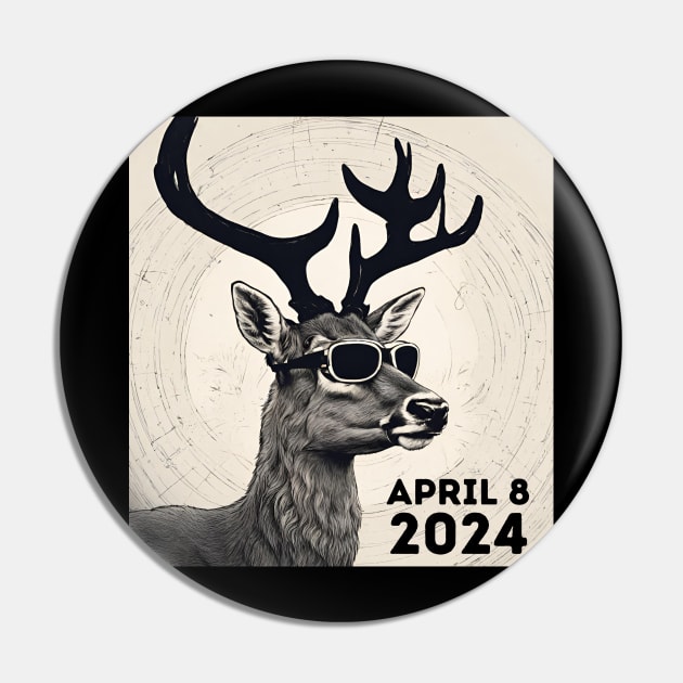 2024 Total Solar Eclipse April 8 Eclipse Watching Deer Buck Pin by Little Duck Designs
