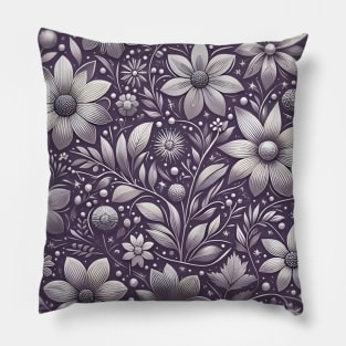 Purple Floral Pillow