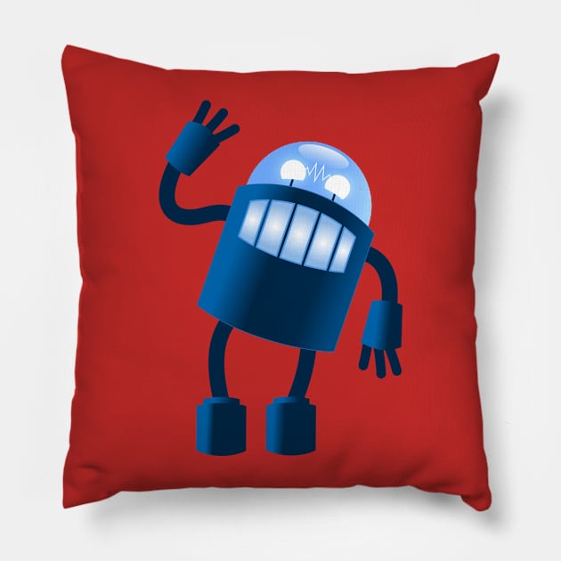 Robot says hi Pillow by Pushloop