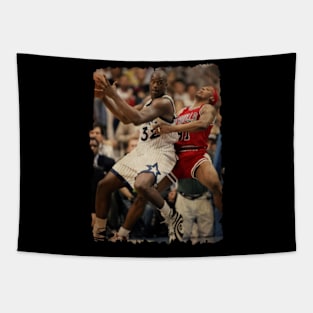 Shaquille O'Neal vs Dennis Rodman, NBA Finals Vintage Tapestry