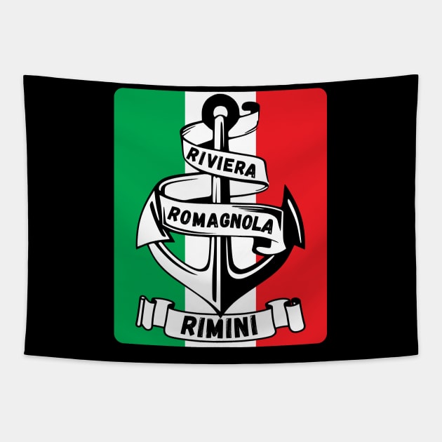 Riviera Romagnola Rimini Italy Flag Tapestry by Pistacchio Gift