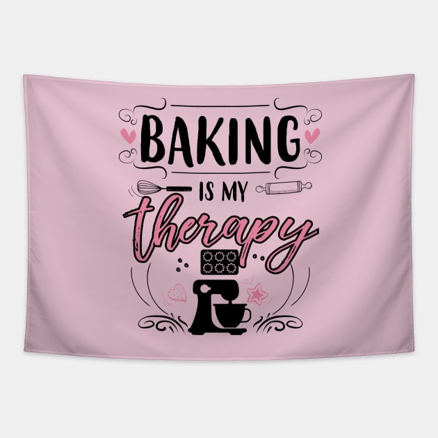 Baking Is My Therapy Tapestry by jslbdesigns