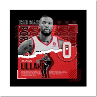 Damian Lillard Portland Trail Blazers Jump Shot 32x24 Wall Print