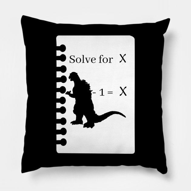 Godzilla Minus 1 Equals X Pillow by TinyEggplant