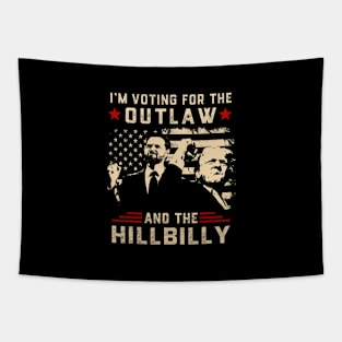 Trump 2024 Flag Outlaw Hillbilly J.D.Vance 2024 Donald Trump Gift For Men Women Tapestry