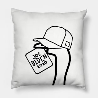 Portrait of a Goose with Stolen Hat and Joe Biden Sign Outline Pillow