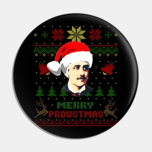 Marcel Proust Funny Christmas Pin