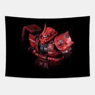 Gundam Zaku II scribble artwork Tapestry