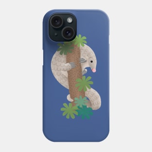 Cute happy pangolin anteater illustration Phone Case
