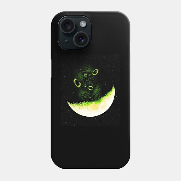 Dark Moon Monster Phone Case by AnAzArt