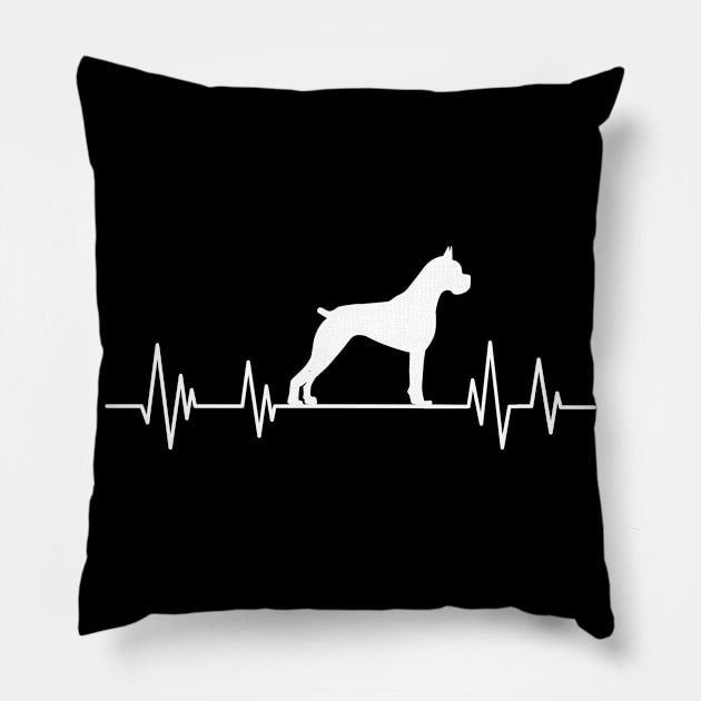 Boxer Heartbeat dog Heartbeat Boxer Silhouette Pillow by mezy