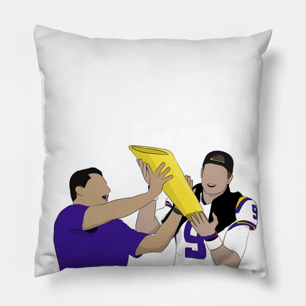 Joe Burrow and Ed Oregon Pillow by SickSticksCo