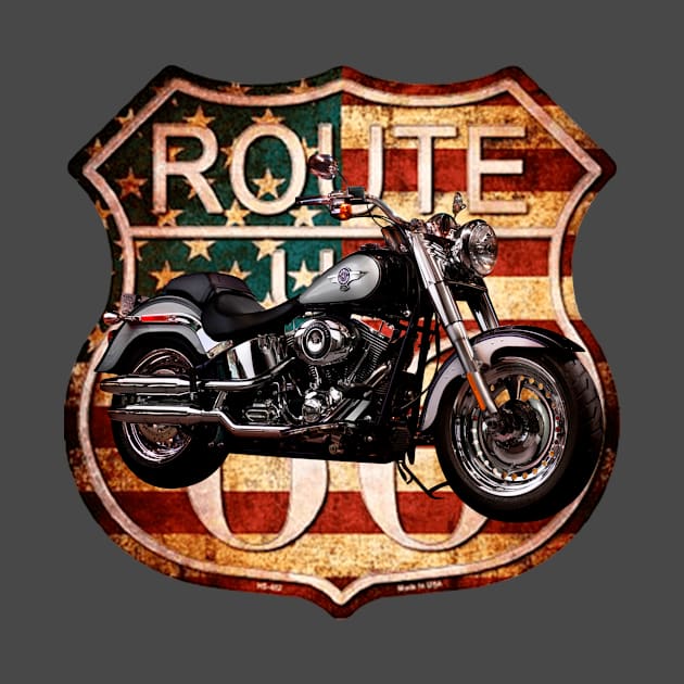 Motorcycle and Route 66 by Giovan R